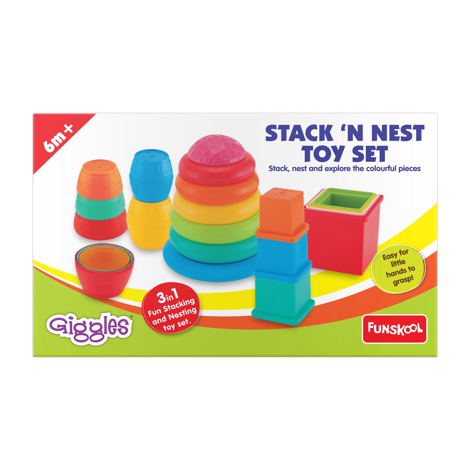 Stack N Nest Toy – Colorful Stacker Set for Toddlers (6+ Months)