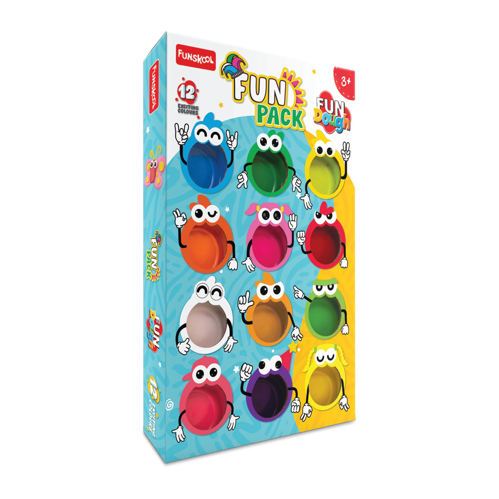 Fundough Fun Pack โ 12 Colorful Dough Tubs for Creative Play (3+ Years)